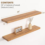 Floating Shelves for Wall, Round Edge Wall Shelves - Image 2