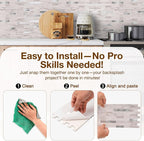 Peel and Stick Backsplash Tile Waterproof Removable PVC Wall Sticker 3D Faux - Image 5
