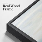 Framed Blue Abstract Wall Art Decor, Square Coastal Modern Canvas Artwork - Image 5