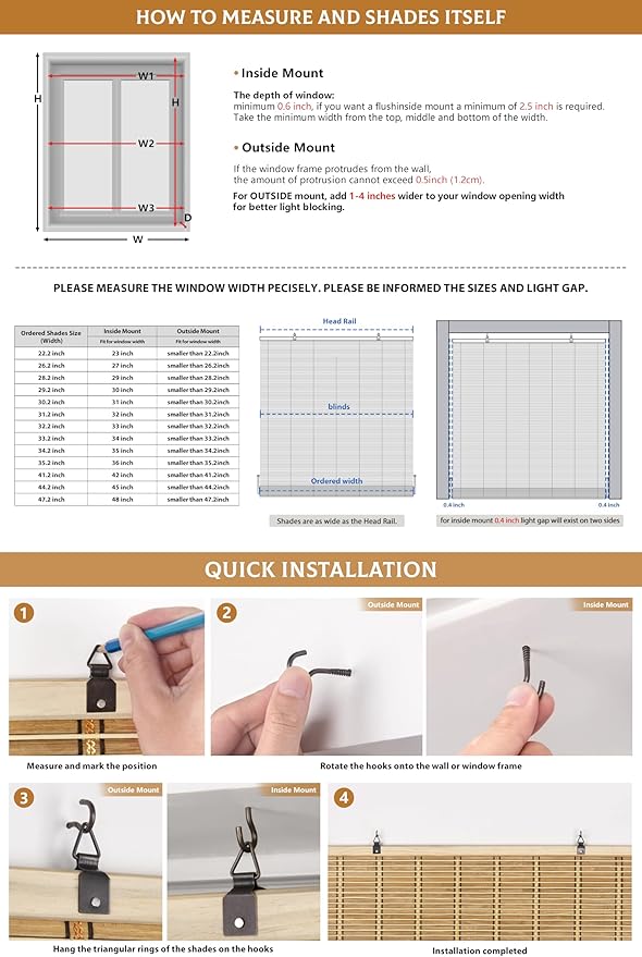 LazBlinds Cordless Bamboo Blinds, Roll Up Shades - Image 6