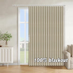 AJAZZ Blackout Accordion Door Curtain 98"x78" Cream Yellow - Image 9