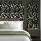 Extra Long Dark Peel and Stick Wallpaper 17.5" x 393" – Vintage Floral Green - Image 4