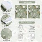 Livebor Floral Peel and Stick Wallpaper Daisy Floral Contact Paper 16.9in - Image 6