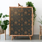 FLFK Dark Gray Wallpaper Peel and Stick Gold Bronze Totem 16" x 64" Waterproof - Image 4