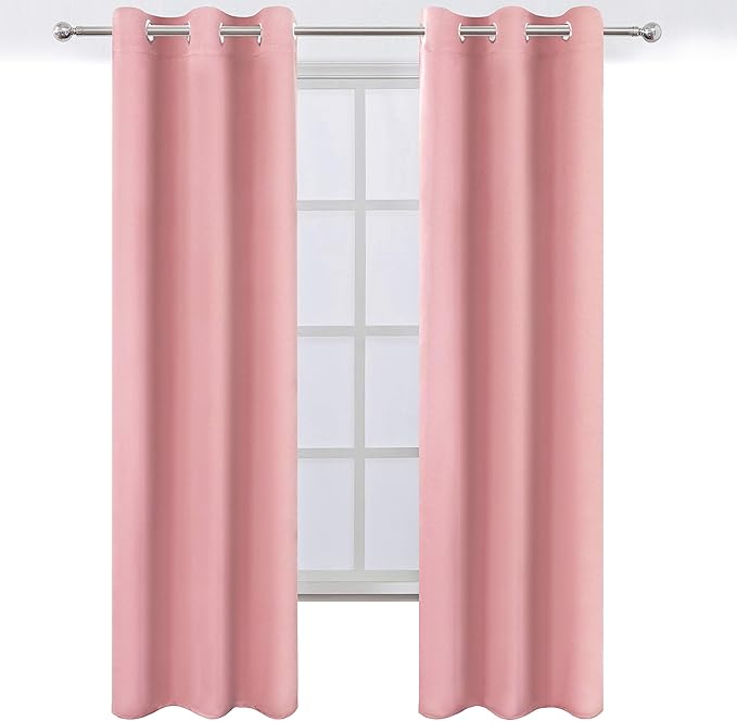 LEMOMO Pink Blackout Curtains 34 x 84 Inch Length/Set of 2 Curtain - Image 3