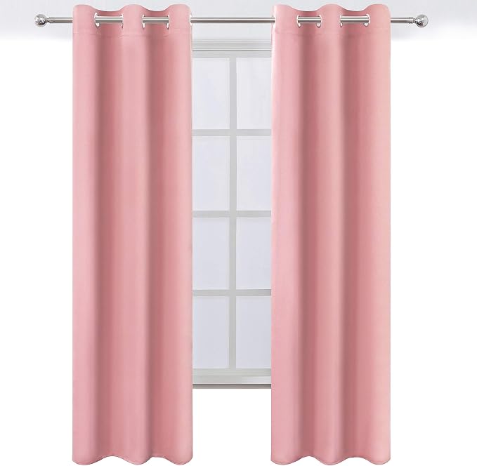LEMOMO Pink Thermal Blackout Curtains/38 x 84 Inch/Set of 2 Panels Room - Image 3