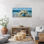 AIYISU Vintage Flowers Canvas Wall Art White Blossom Painting Retro Flowers in - Image 5
