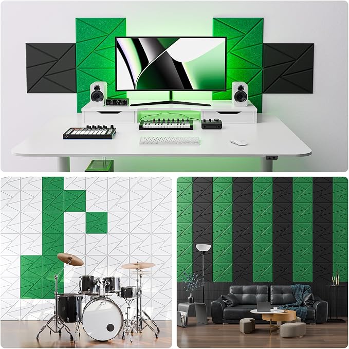 12 Pack Acoustic Panels with Self-Adhesive, Sound Panels High Density, - Image 3