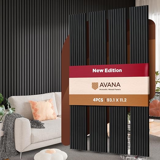 Avana Acoustic Wood Wall Panels – 93.2x11.25 Inch Panels – Fits 94x12 Layout – by AvanaHome