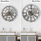 The B-Style Large Wall Clock 24 inch Moving Gear Wall Clock Oversized Vintage - Image 2