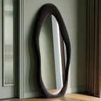 Honyee Full Length Mirror, Flannel Wrapped Wooden Frame Floor Mirror, Irregular by Honyee