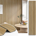 3D Brown Wood Panels for Walls 118" x 11.8" Acoustic Slat Wall Paneling Peel by STICKEEP