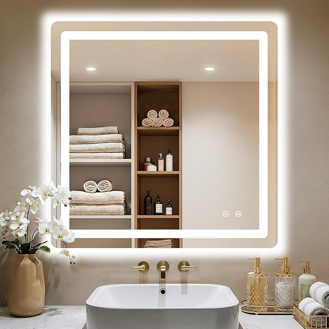 LED Bathroom Mirror, Smart Anti-Fog, Stepless Dimmable by LawadaMirror