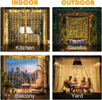 suddus Curtain Lights for Bedroom, 150 Led Hanging String Light Outdoor - Image 2