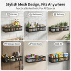PUSDON 5-in-1 16.5" Extra Long Slim Wall Mount Wrapped Mesh Kitchen Organizer & - Image 7