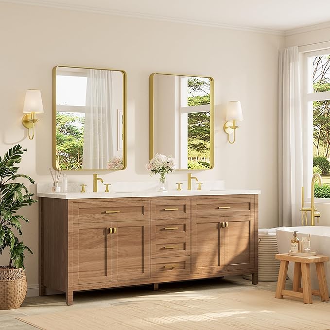 TETOTE Gold Vanity Mirror 28 x 36 Inch - Image 2