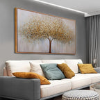 Abstract Wall Art Gold Tree of Life Framed Artwork Canvas Painting Textured - Image 3