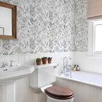 Jiffdiff White and Black Wallpaper Peel and Stick Sketched Peony Floral - Image 2