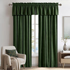 NICETOWN Velvet Cafe Windows Valance, Olive Green Window Treatment - Image 3
