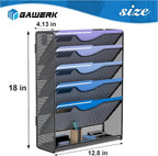 Gawerk 6 Tier Hanging File Organizer, Mesh Wall File Holder Paper Folder Rack - Image 2