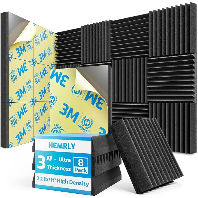 3" X 12" X 12" Sound Proof Foam Panels by HEMRLY