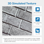 COMSTICKC 3D Gray Brick Wall Panel, Peel and Stick Brick Tiles, Small Size Thin - Image 3