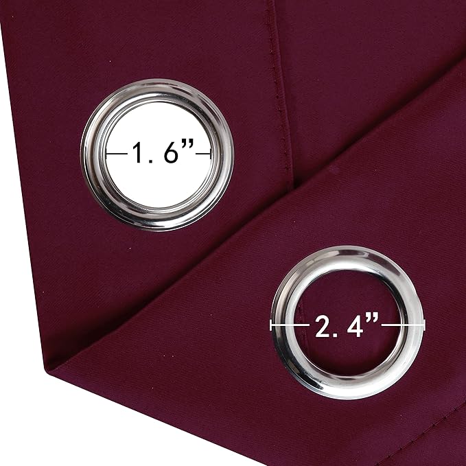 LEMOMO Blackout Curtains 66 x 84 inch/Burgundy Red Curtains Set of 2 - Image 6