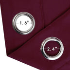 LEMOMO Burgundy Red Blackout Curtains 52 x 63 Inch Length/Set of 2 Curtain - Image 6