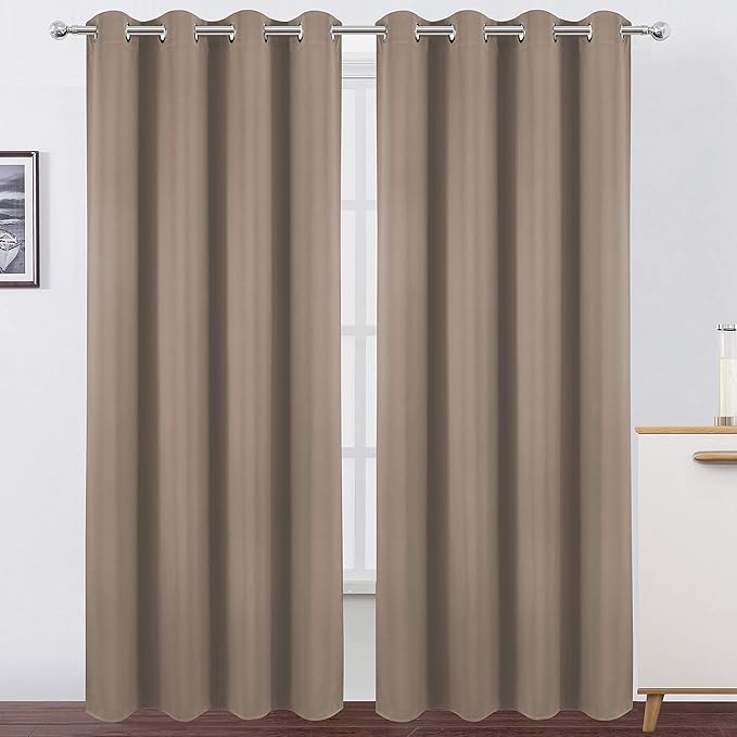 LEMOMO Cappuccino Thermal Blackout Curtains/52 x 108 Inch/Set of 2 Panels Room by Lemomo