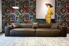 Retro Textured Peel and Stick Wallpaper Geometric Patchwork color Mosaic - Image 8