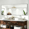 KOCUUY Large Silver Mirror, HD Tempered Glass, Anti-Rust Frame, Modern Design by KOCUUY