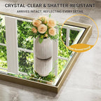 16''x 60'' Tall Brushed Gold Bathroom Mirror, Beveled Gold Frame Mirror - Image 4