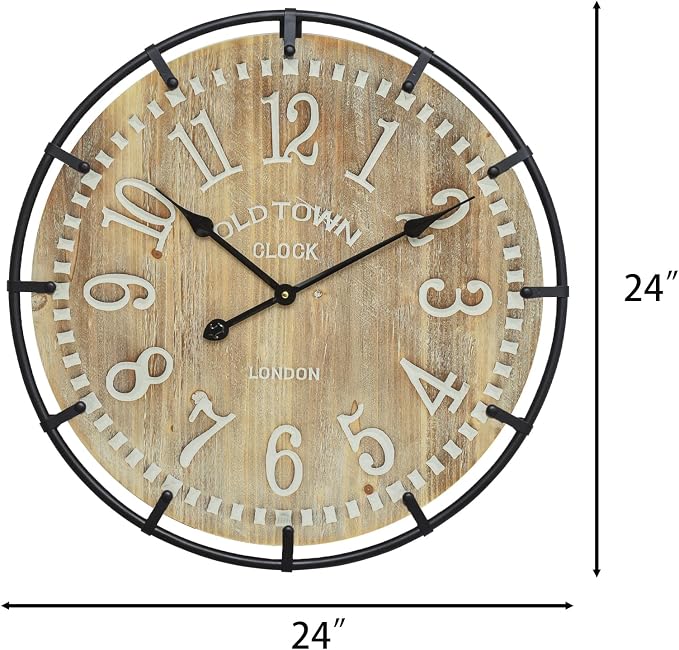 EMAX HOME 24 Inch Large Farmhouse Wall Clock - Image 7