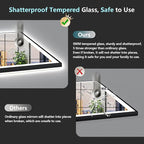 72x40 Black Framed LED Bathroom Mirror - Image 8