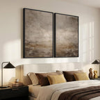Large Framed Neutral Abstract Wall Art Set of 2 - Image 2