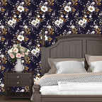 Vintage Floral Wallpaper Peel and Stick Purple White Flowers Contact Paper - Image 2