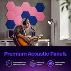 Acoustic Panels 12-Pack Soundproof Wall Panels 14"X12.1"X0.4" Sound Panels High - Image 2