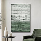 Framed Green Abstract Canvas Wall Art, Modern Art Prints Paintings Artwork by Cuspin