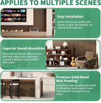Wood Slat Acoustic Panels, 4 Pack 94" x 8" Wood Wall Panels, Soundproof Wood - Image 4