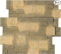2 Pack PU Stone Faux Wall Panels Outdoor, 44.5"w×30.7"h Rock Exterior Faux Wall by Unknown