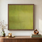 Vintage Framed Green Abstract Wall Art, Modern Sage Green Canvas Prints Artwork by Cuspin