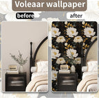 Extra Long Dark Floral Peel and Stick Wallpaper, 17.5In x 393In Vintage Big - Image 3