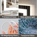 FENNIO Makeup Mirror with Lights 32"x22" ，LED Makeup Mirror ，Large Vanity - Image 6