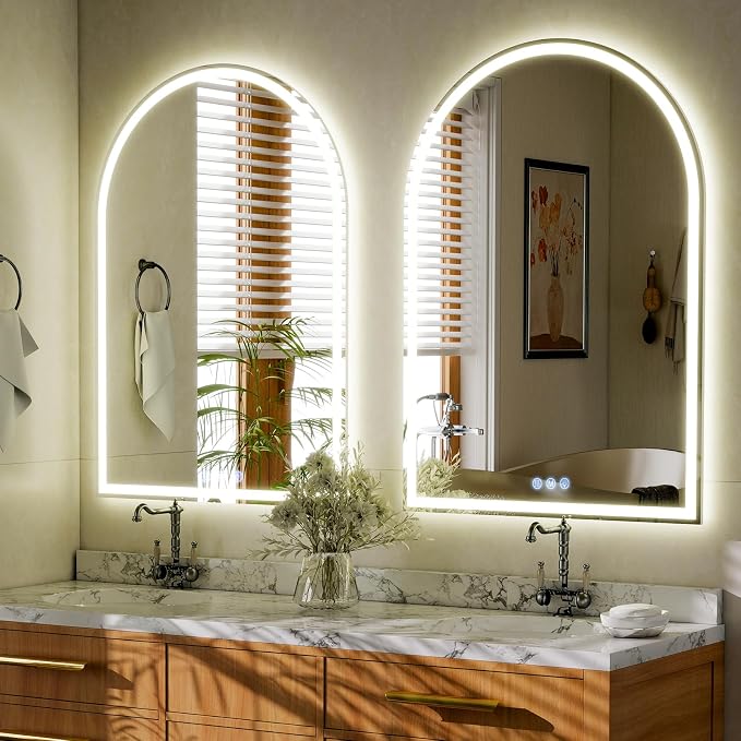 BEAUTYPEAK LED Arch Bathroom Mirrors - Image 9