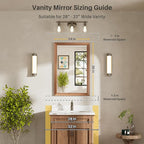 24x36 Inch Bathroom Mirror for Wall, Anti-Rust Walnut Wood Grain Metal Framed - Image 2
