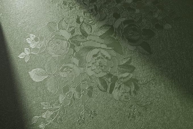 Green Flower Wallpaper Stick and Peel 17.7inch x 196.8inch Embossed Floral by lenify