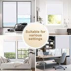 SUNOFF No Drill Tools Cordless Blackout Roller Shades Blinds - Image 4