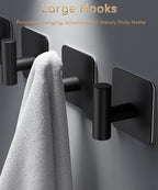 Aikzik 4 Pack Large Heavy Duty Wall Hooks - 26lb Max - Image 2