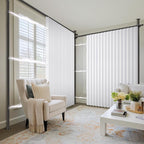 100% Blackout Room Divider Curtains Sets White W100 x L96 in 2 Panels No Drill - Image 9