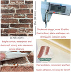 10PCS 3D Wall Panels Peel and Stick Foam 3D Brick Wallpaper Peel and Stick Red - Image 5